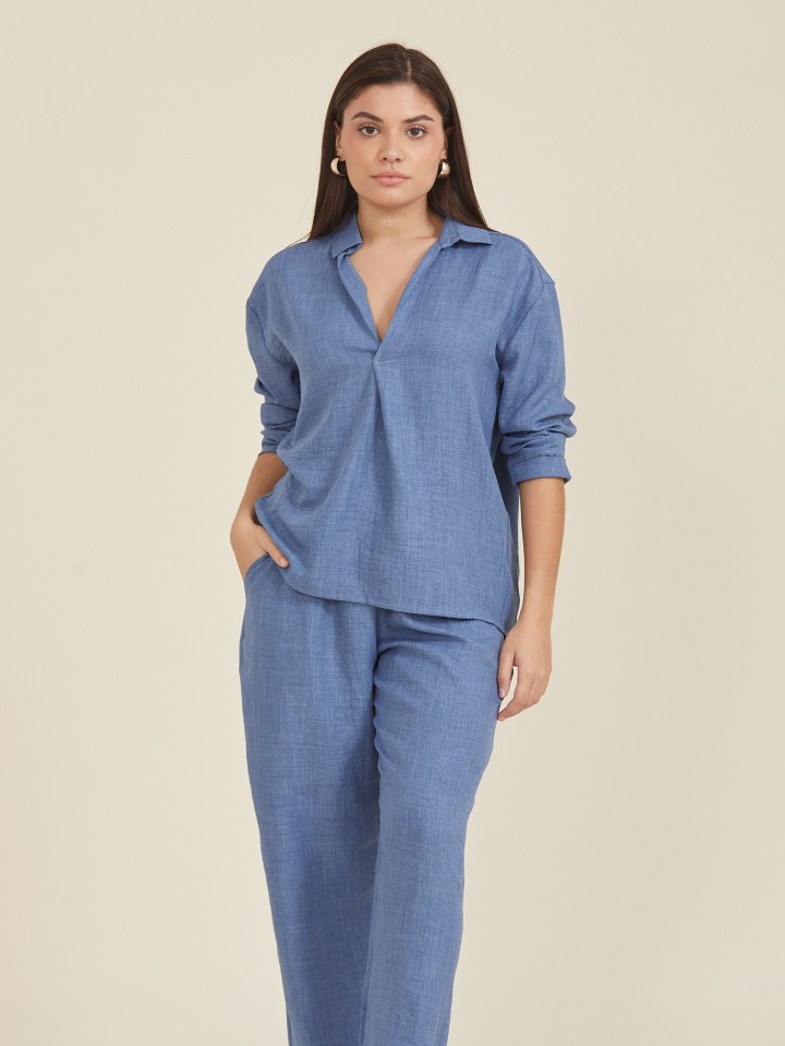 Blusa Solida Azul