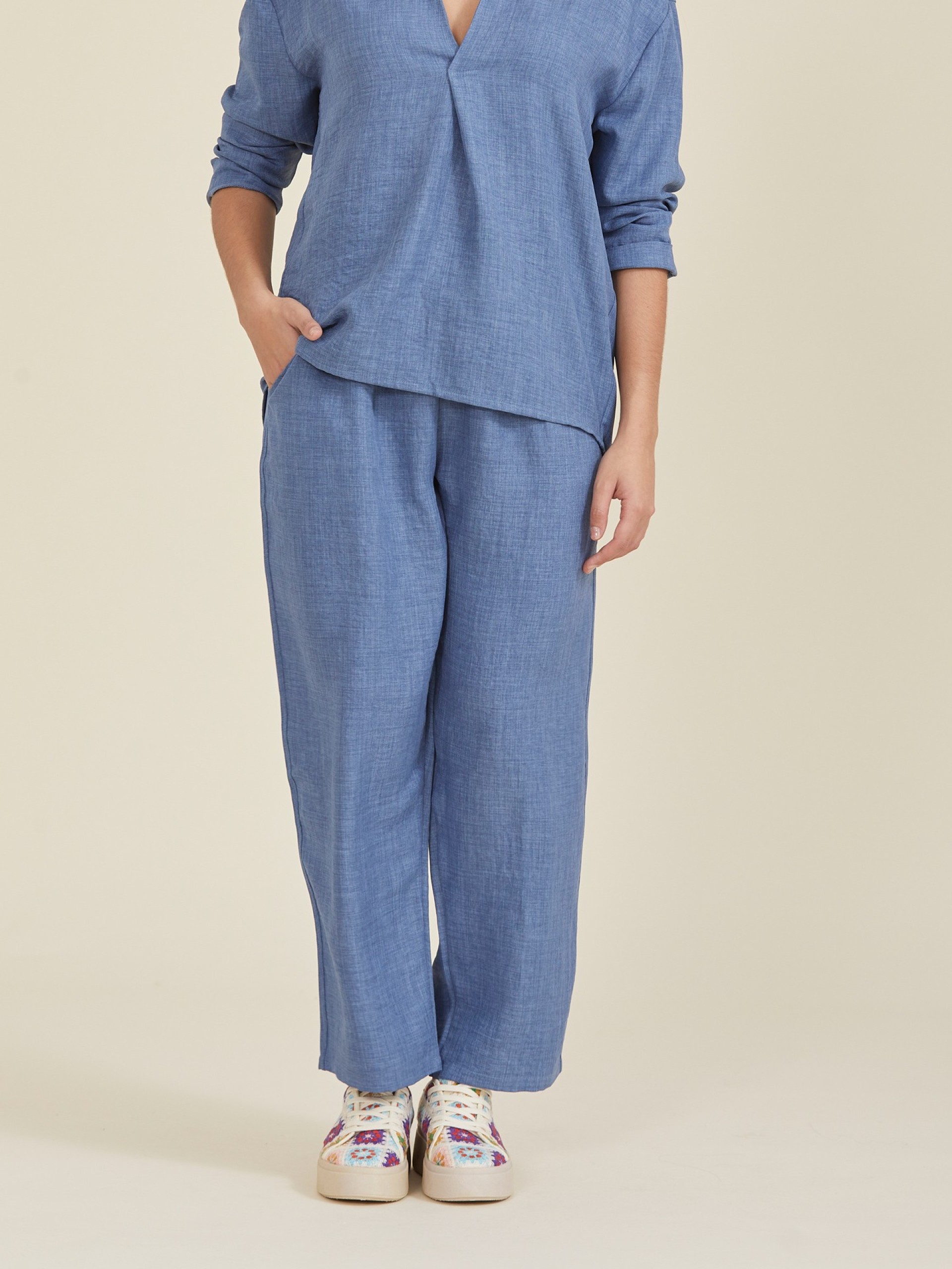 Calcas Jogger Solidas Azul