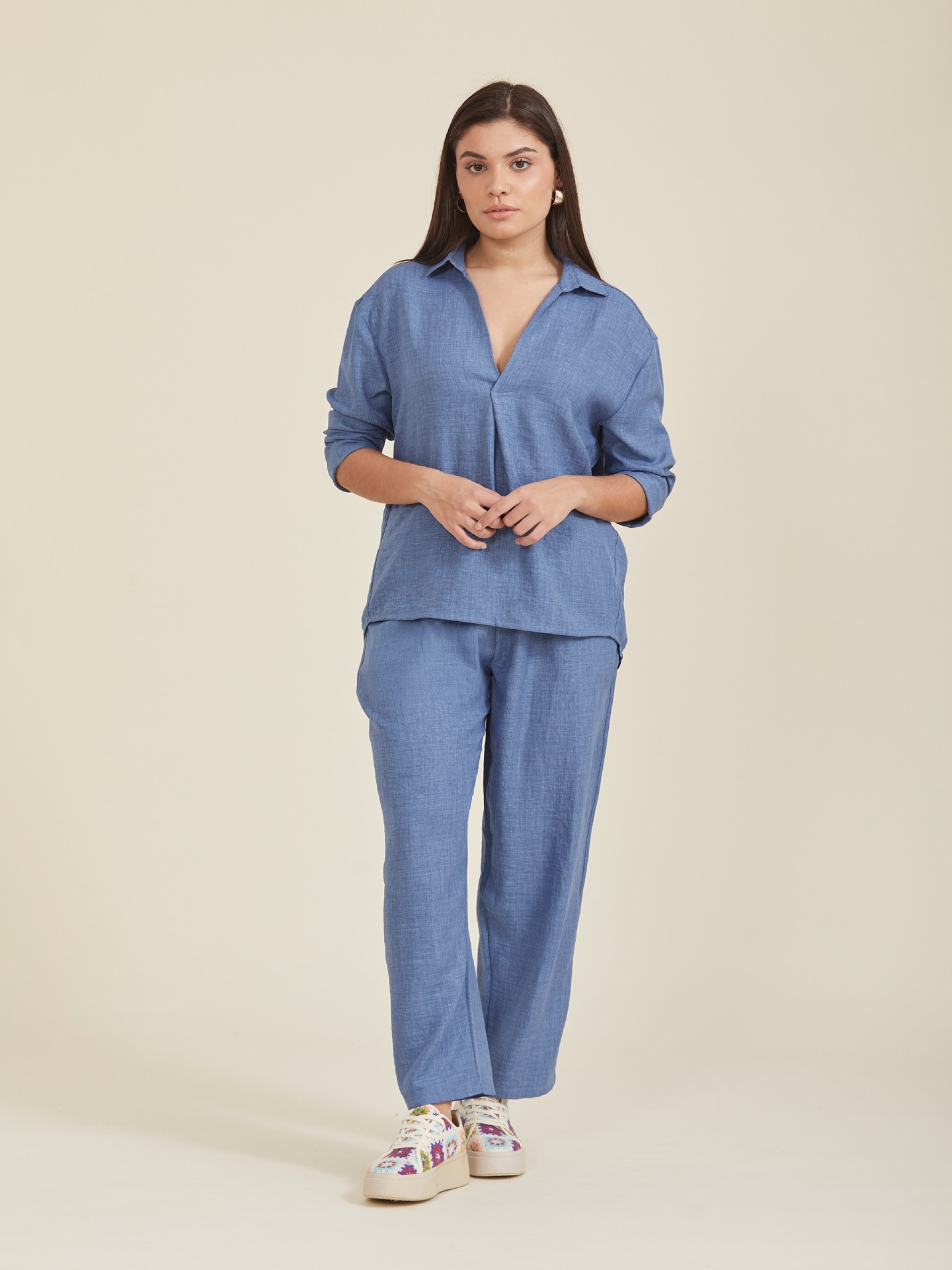 Calcas Jogger Solidas Azul