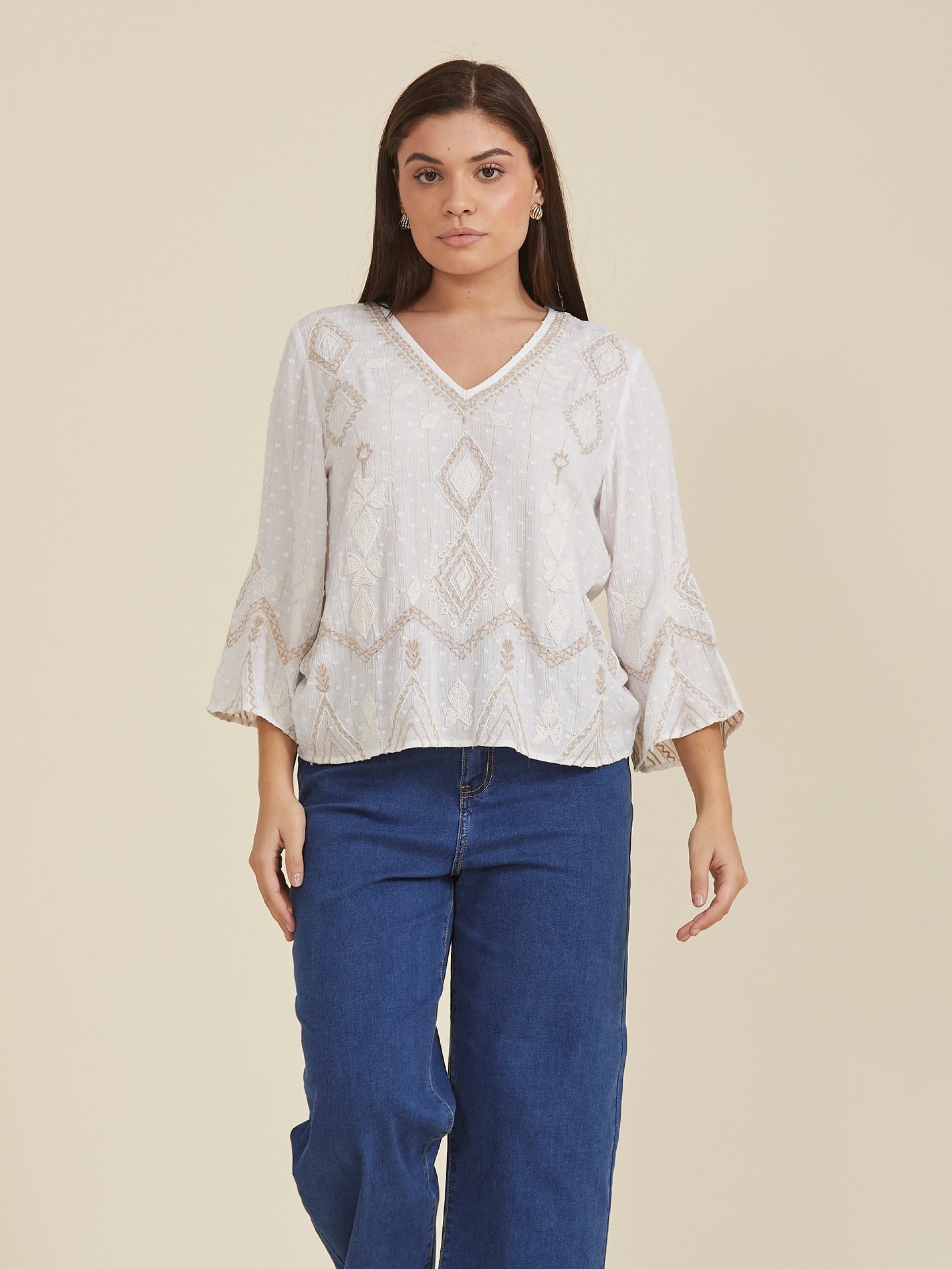 Blusa Branca Bordada
