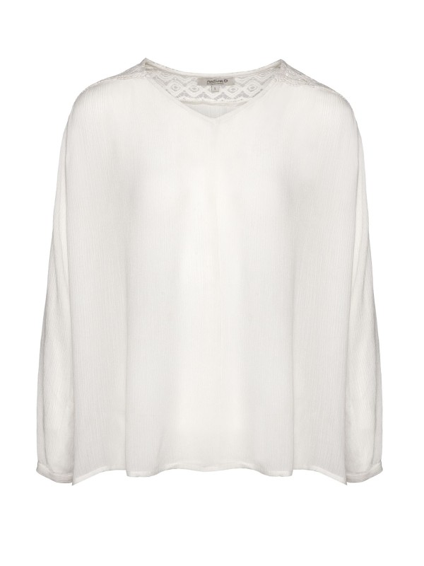 Blusa Solida Com Rendas Blusa Solida Com Rendas