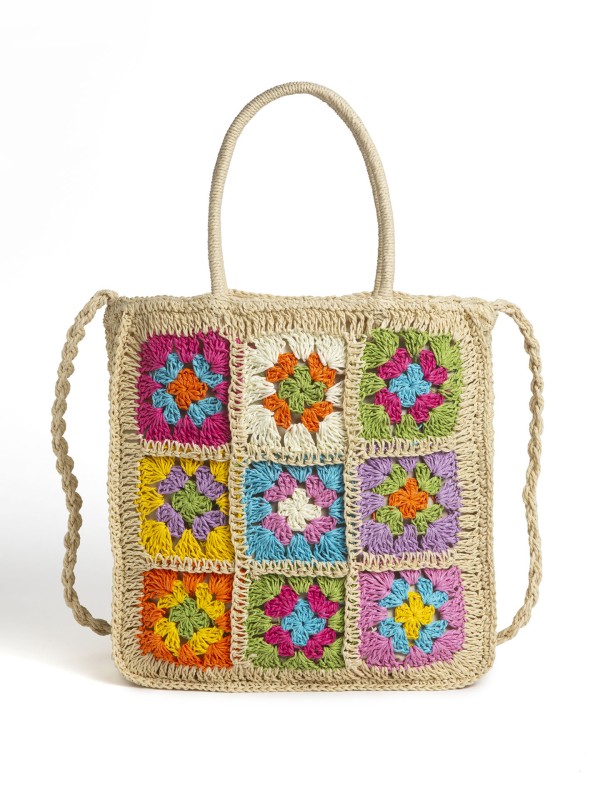 Shopper  Entrancado Com Efeito Crochet