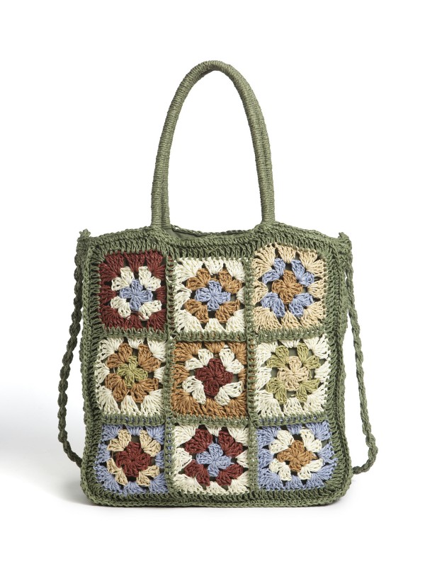 Shopper  Entrancado Com Efeito Crochet