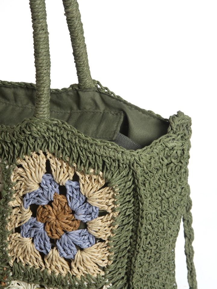 Shopper  Entrancado Com Efeito Crochet