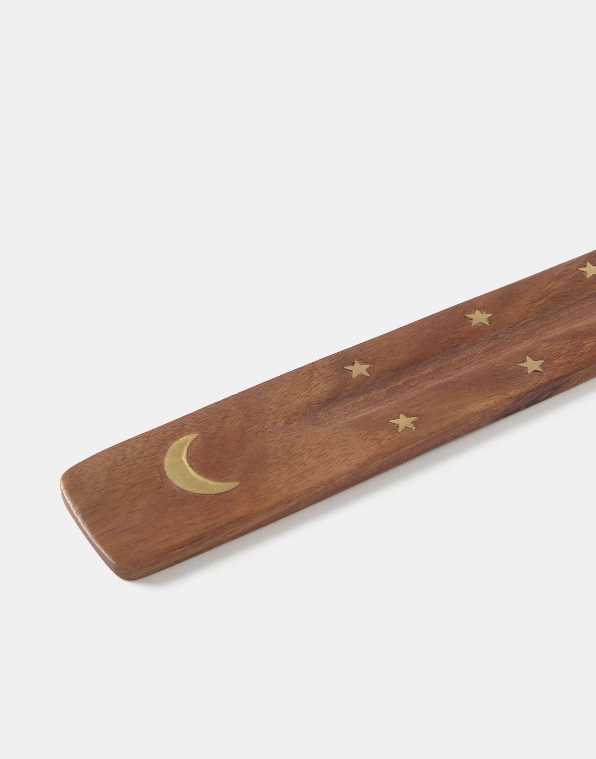 Porta-incenso em madeira lua