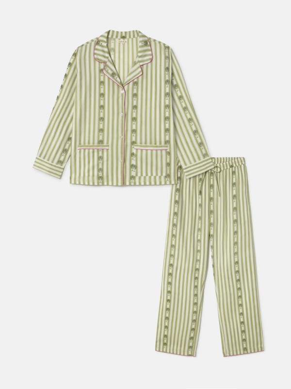 Conjunto de pijama Jaya riscas e palmeiras Conjunto de pijama Jaya riscas e palmeiras