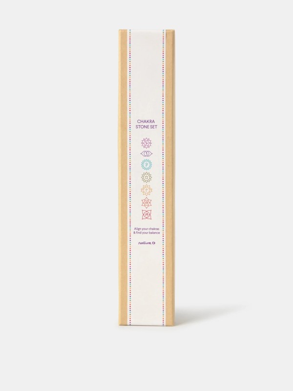 Conjunto de 7 pedras de chakra em caixa Conjunto de 7 pedras de chakra em caixa