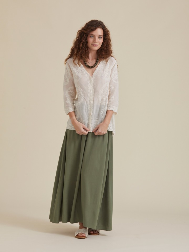 Camisa Bordado Natural