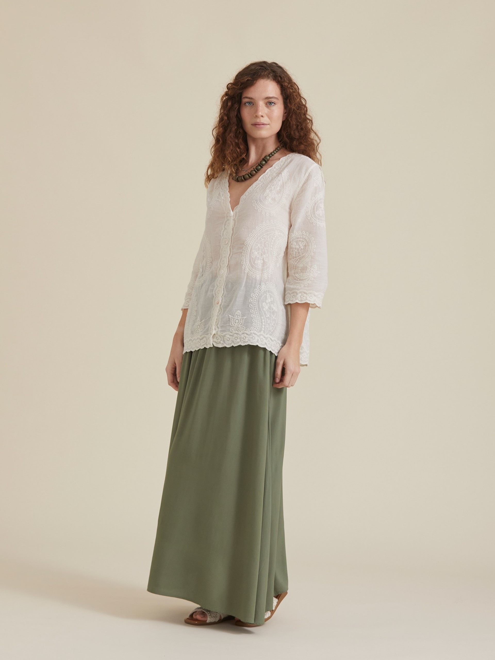 Camisa Bordado Natural