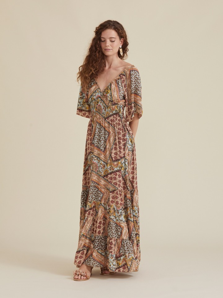 Vestido Estampado Patchwork