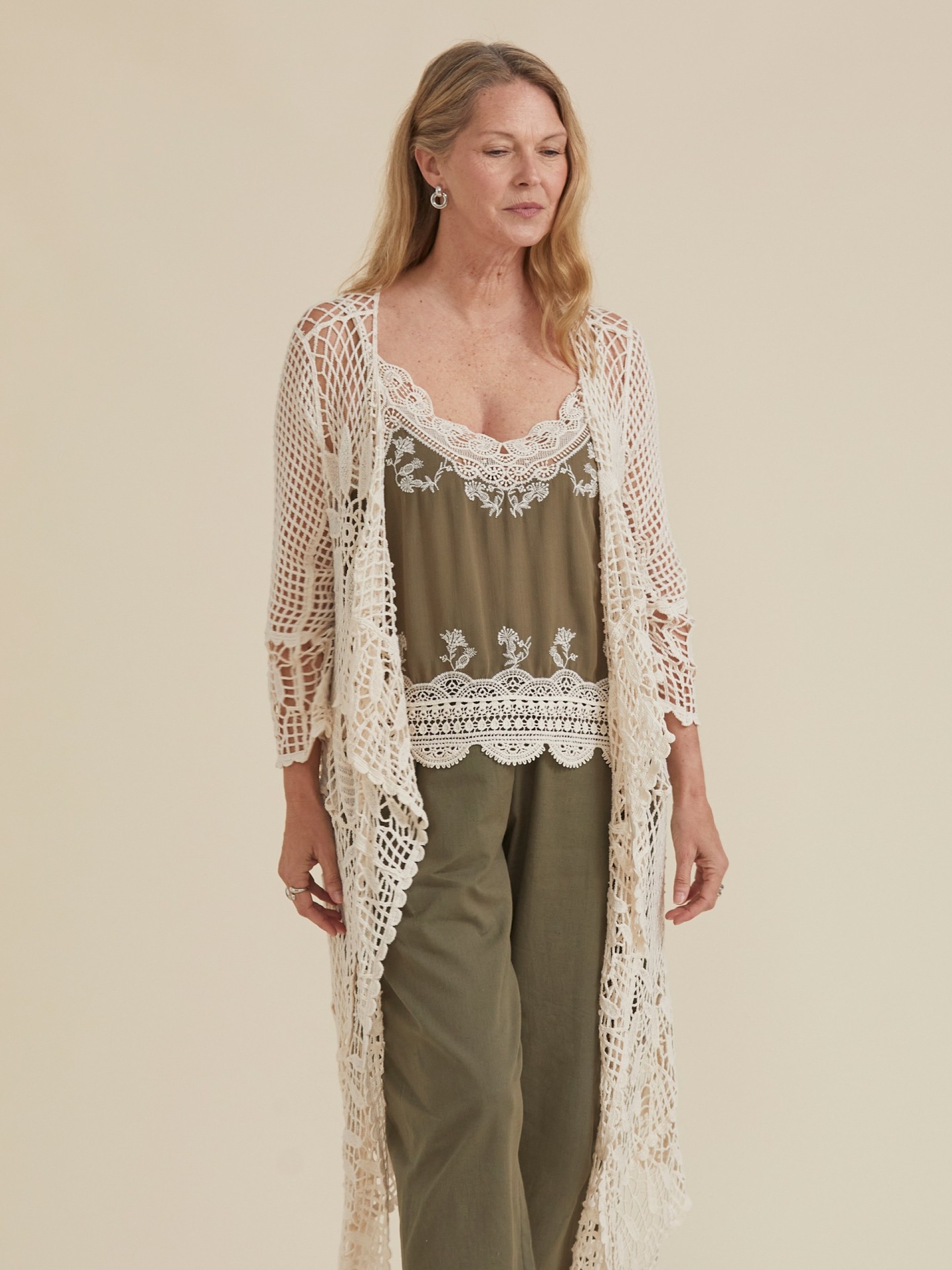 Casaco De Renda Comprido