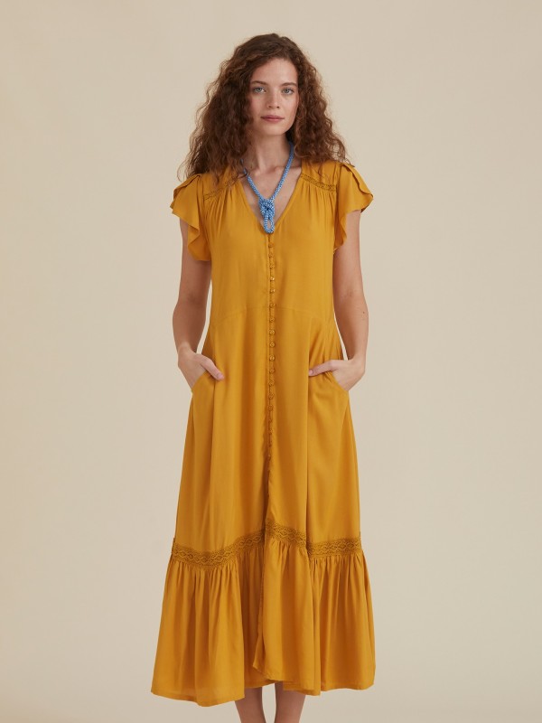 Vestido Comprido Mostarda
