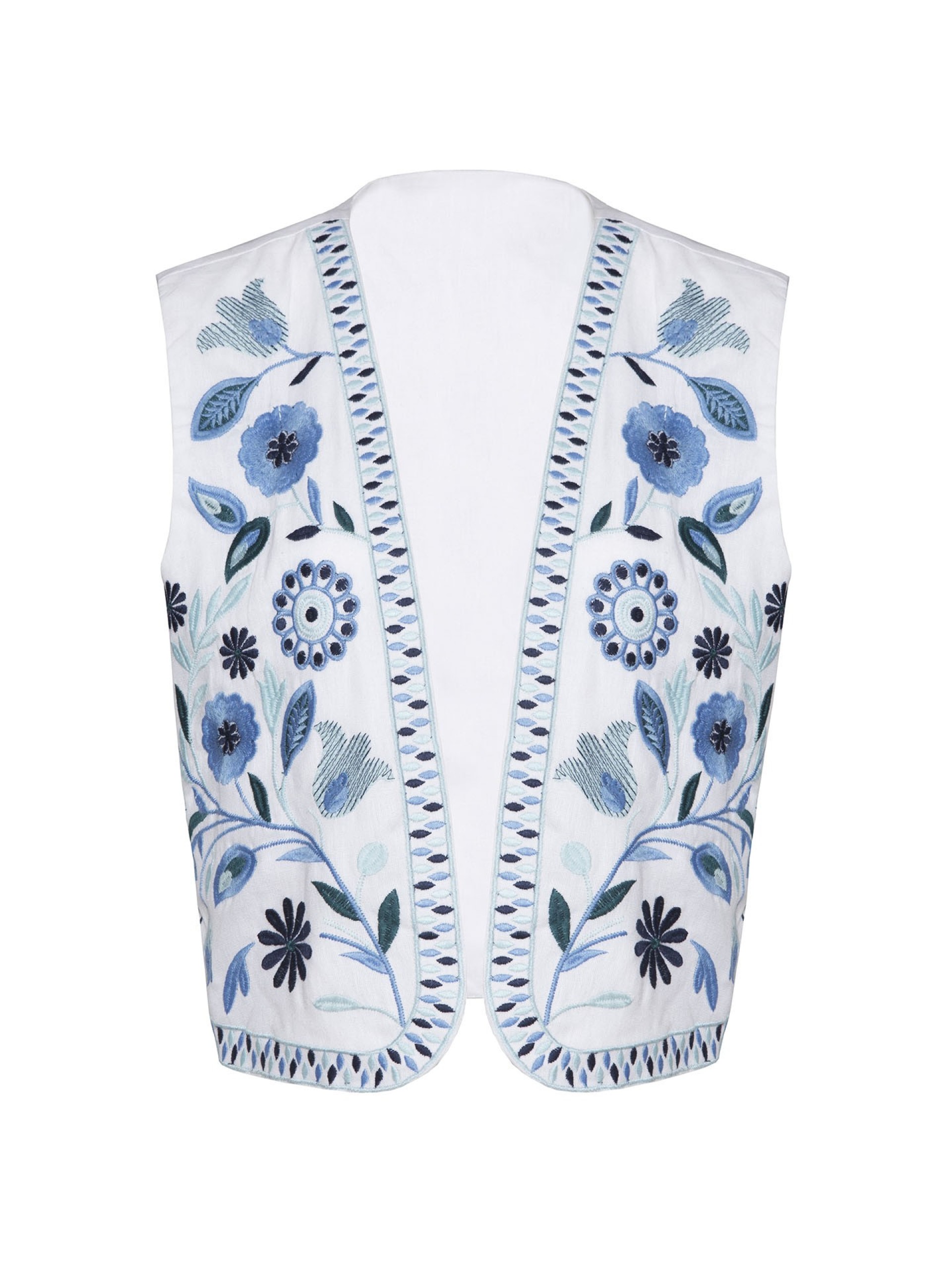 Colete Branco com Bordados