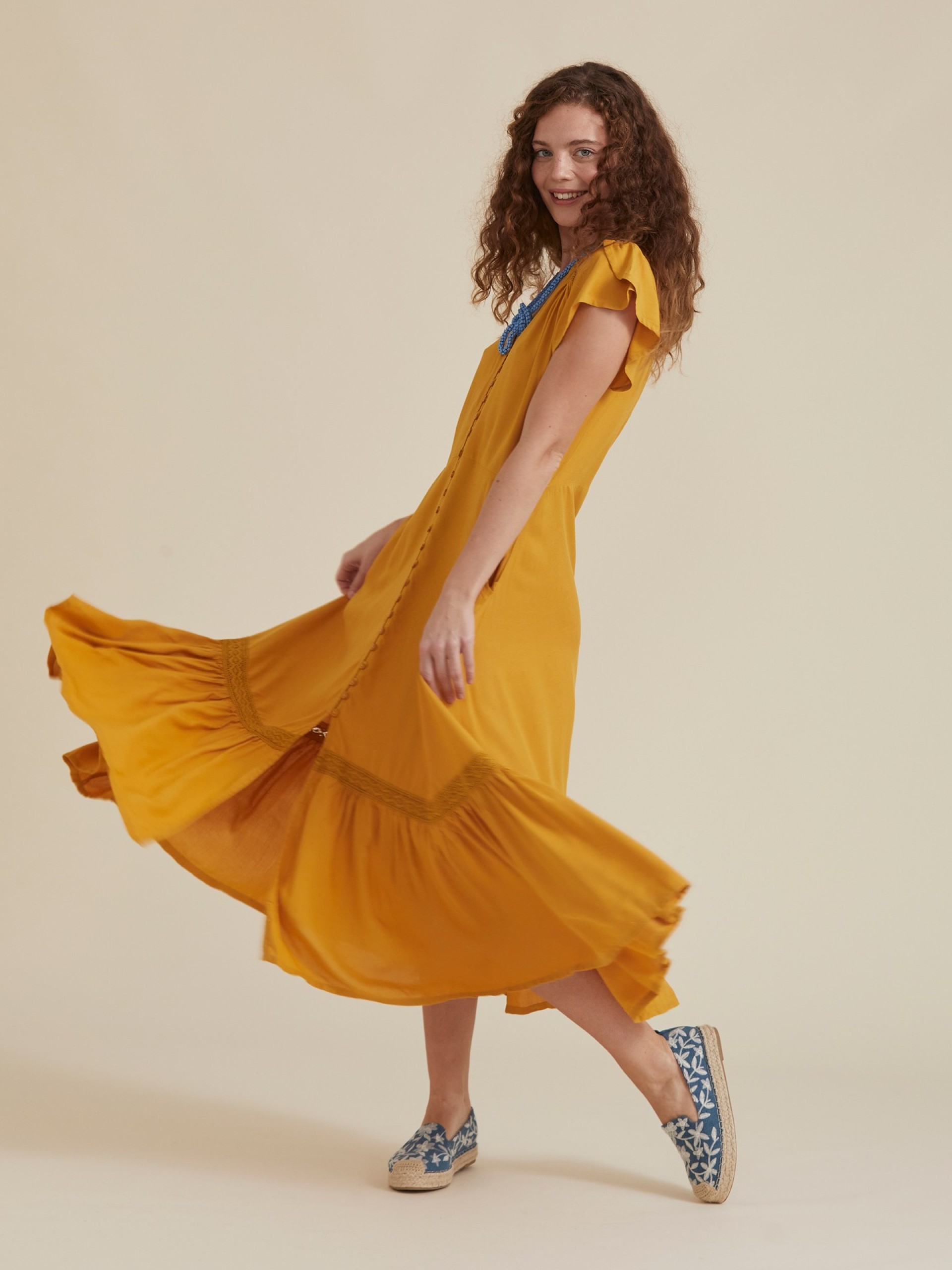 Vestido Comprido Mostarda