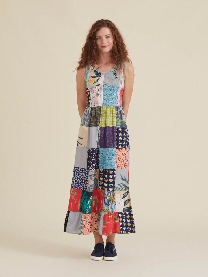 Vestido Comprido Patchwork