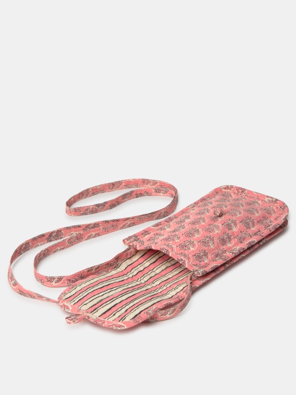 Bolsa floral para oculos/telefone