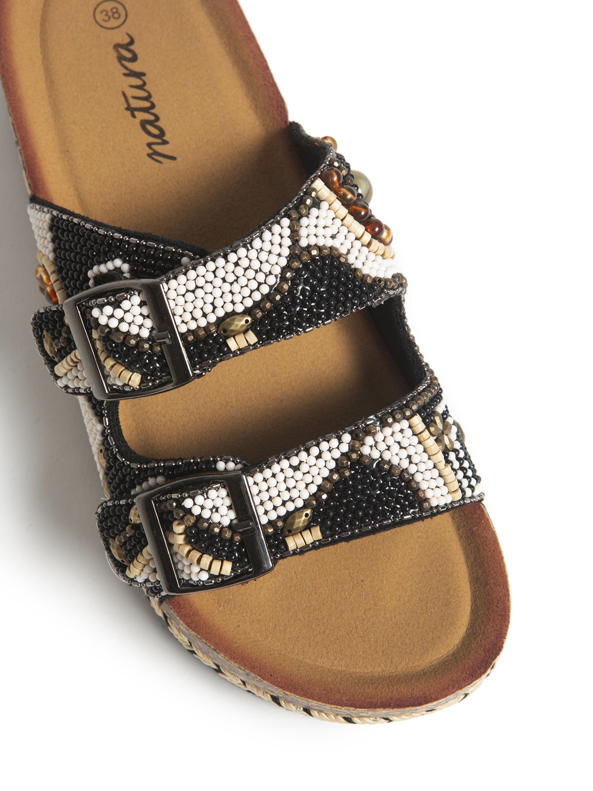 Sandalia Plataforma Com Fivelas e Pedraria