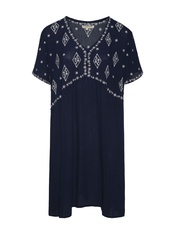 Vestido Curto com Bordados Geometricos Vestido Curto com Bordados Geometricos