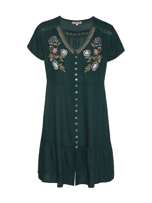 Vestido Curto com Bordado Florais Vestido Curto com Bordado Florais