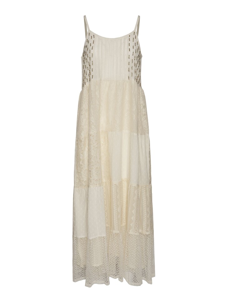 Vestido Comprido Renda Patchwork