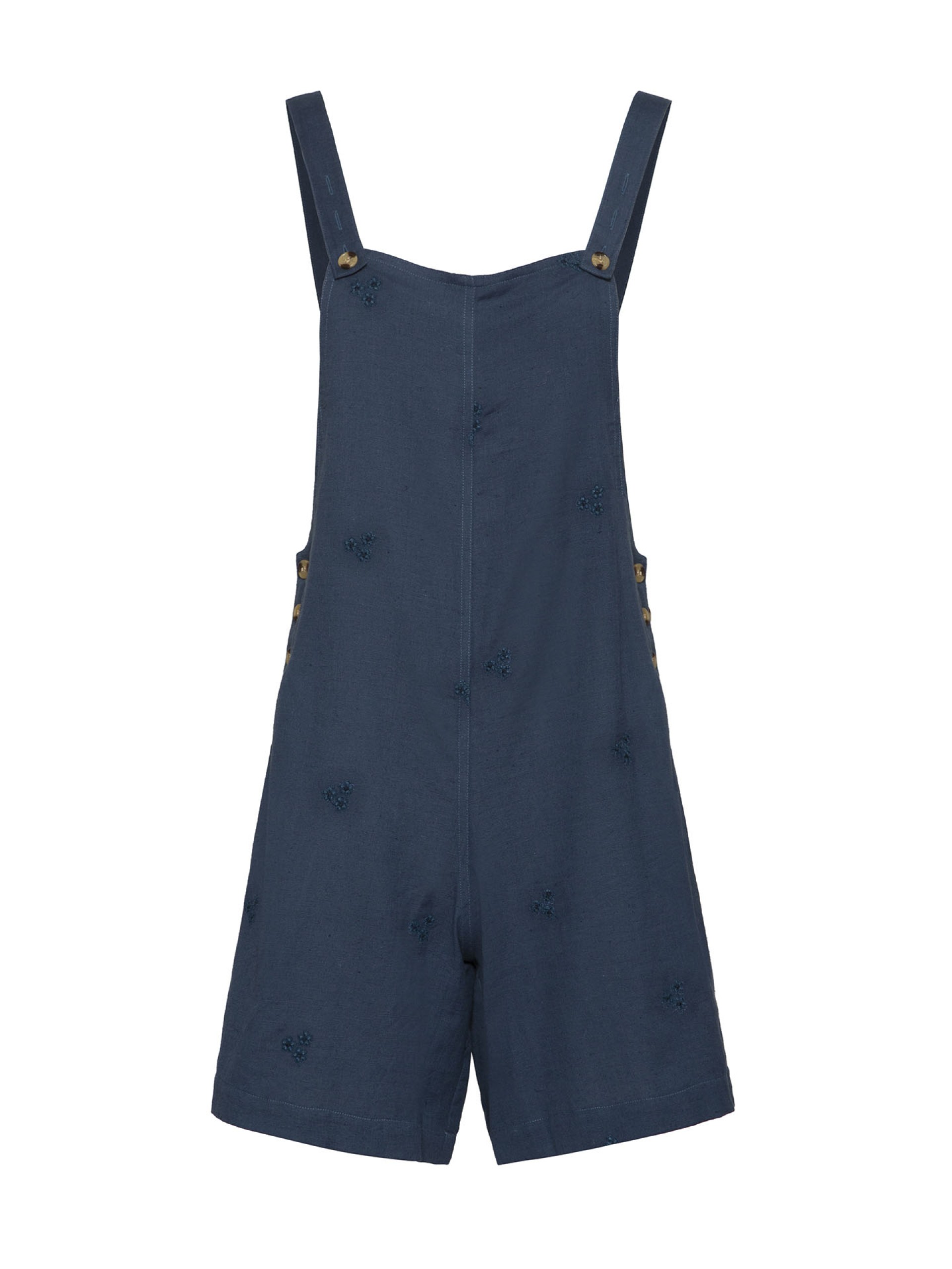 Jardineiras Azuis Com Bordados