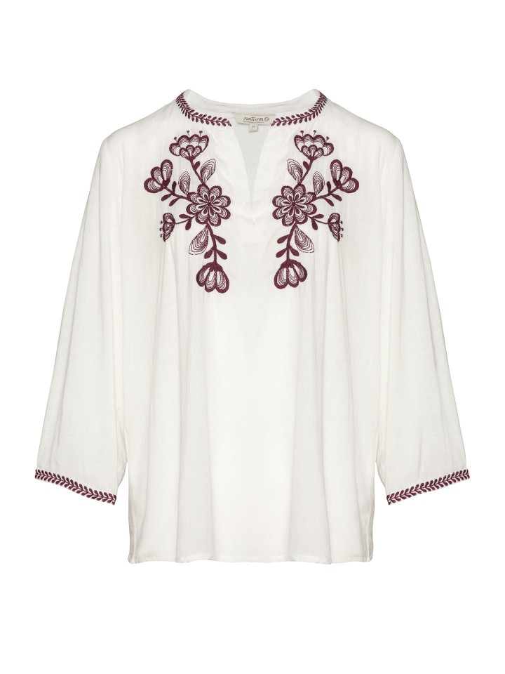 Blusa Bordada Azul