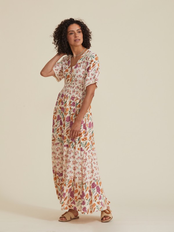 Vestido Comprido Floral Estilo Boho Romantico