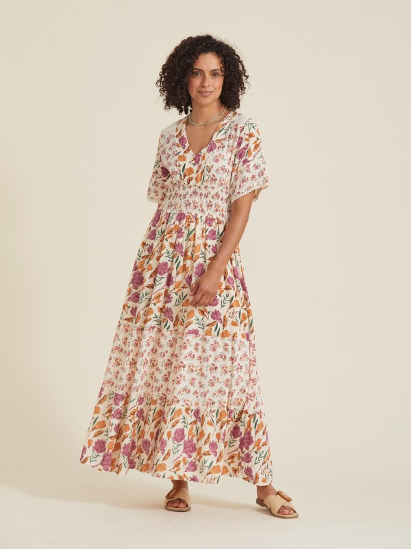 Vestido Comprido Floral Estilo Boho Romantico