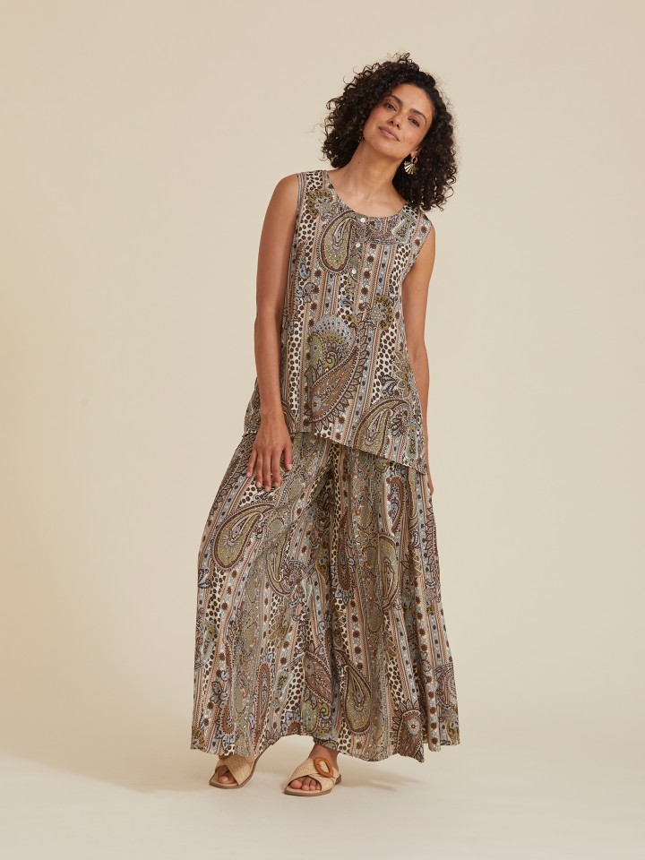 Top Estampado Azul
