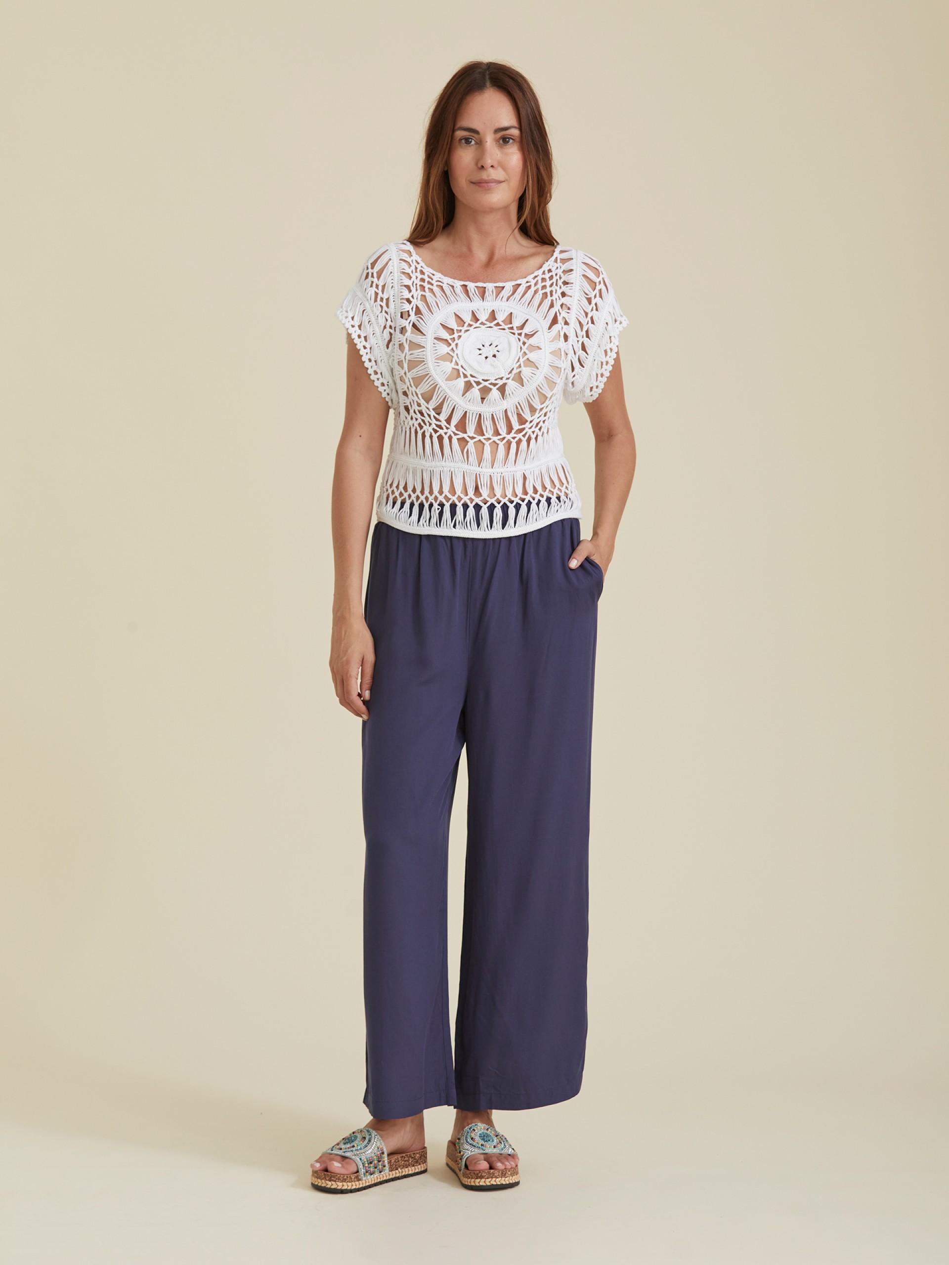 Blusa com Efeito Crochet