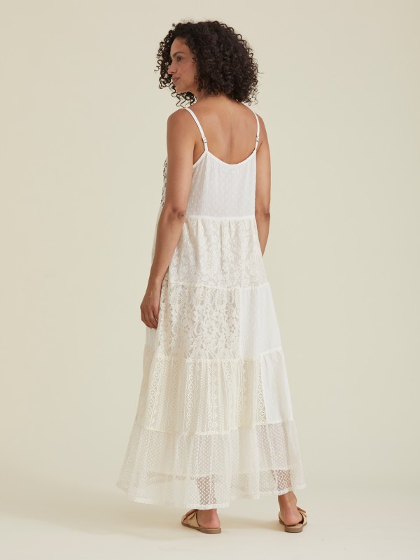 Vestido Comprido Renda Patchwork Vestido Comprido Renda Patchwork