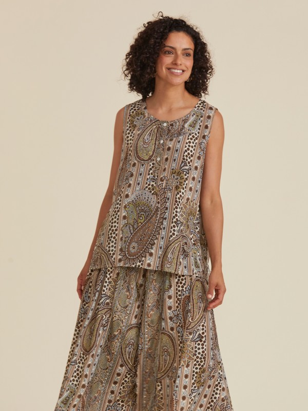 Top Estampado Azul