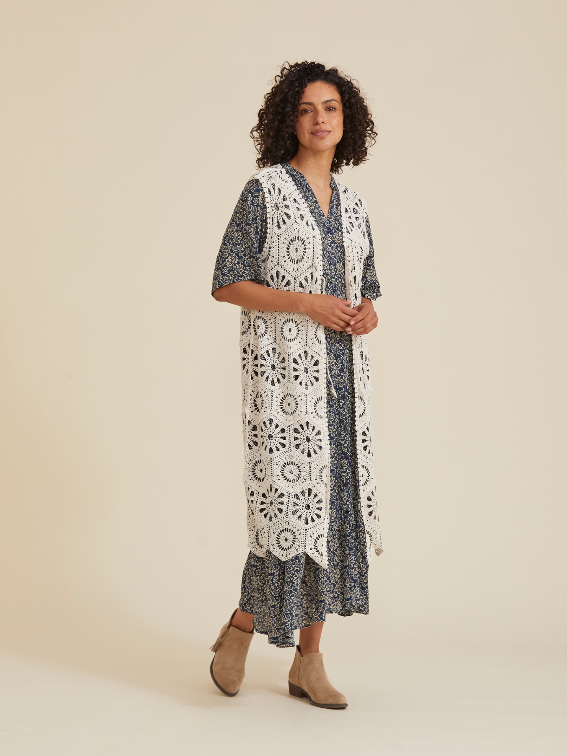 Colete com Efeito Crochet