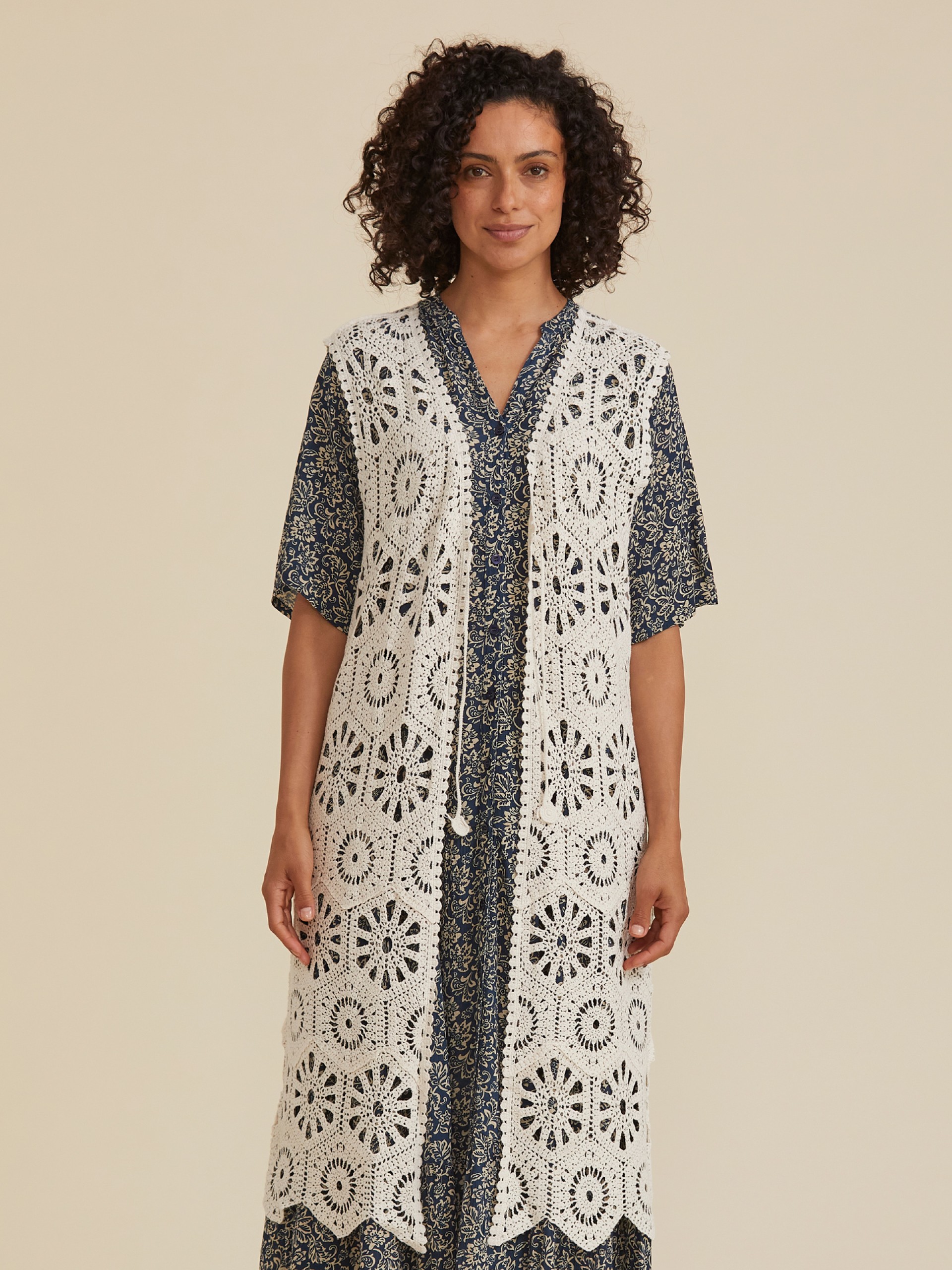 Colete com Efeito Crochet