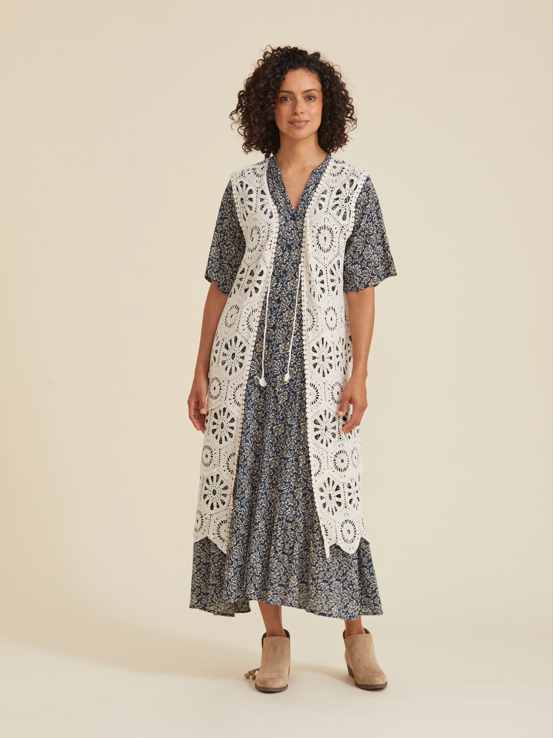 Colete com Efeito Crochet