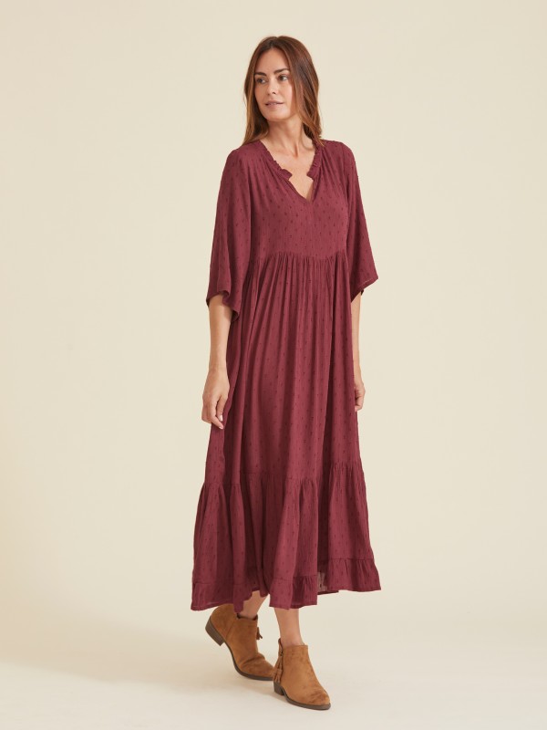 Vestido Midi Bordo Vestido Midi Bordo