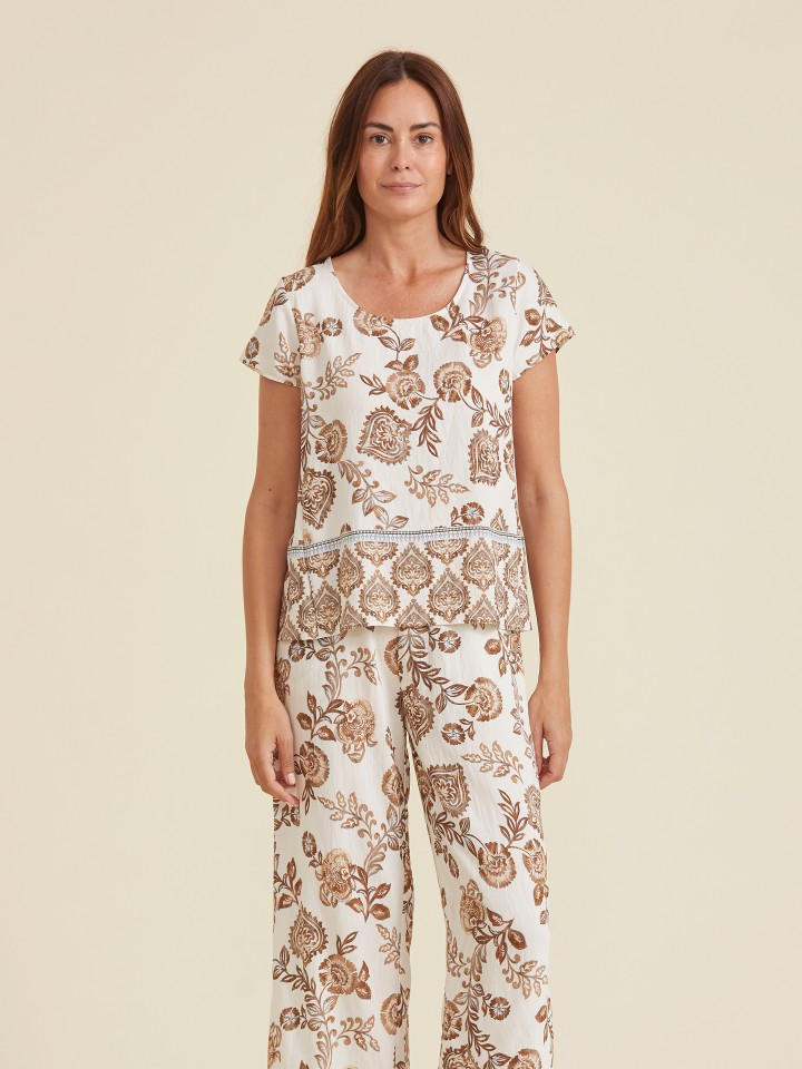Blusa Estampado com Placement