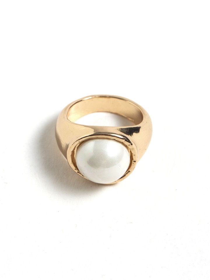 Anel Dourado Perola