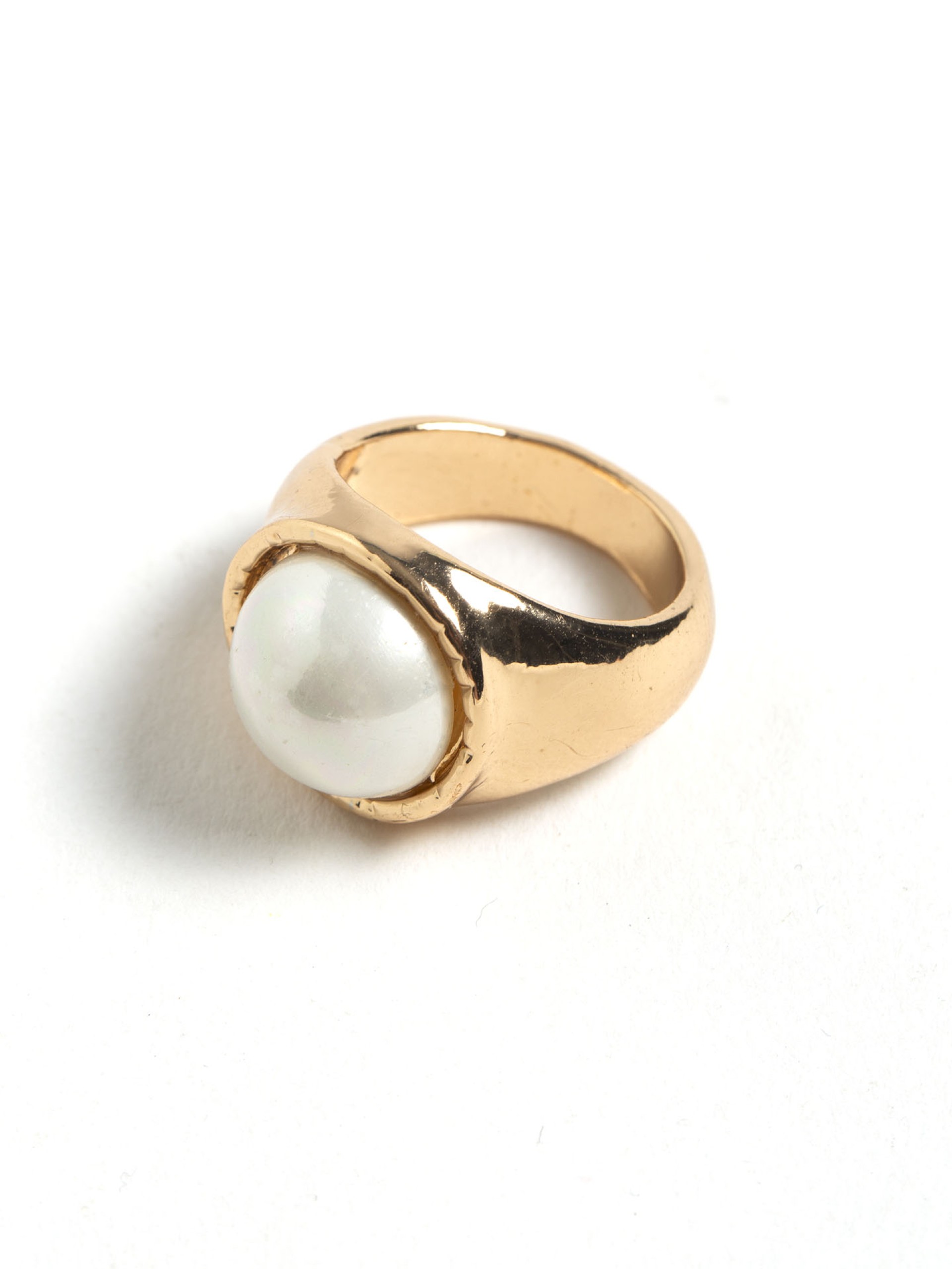 Anel Dourado Perola