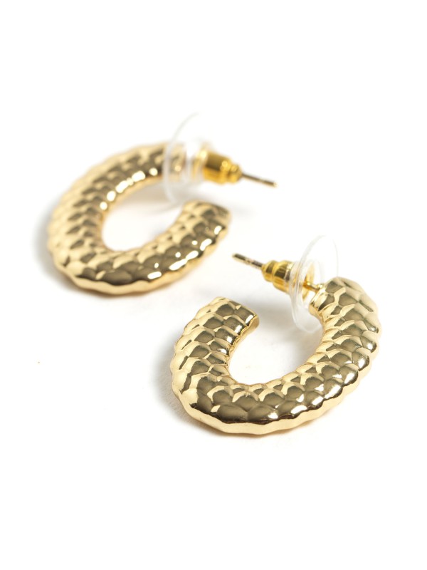 Brinco Dourado Texturado