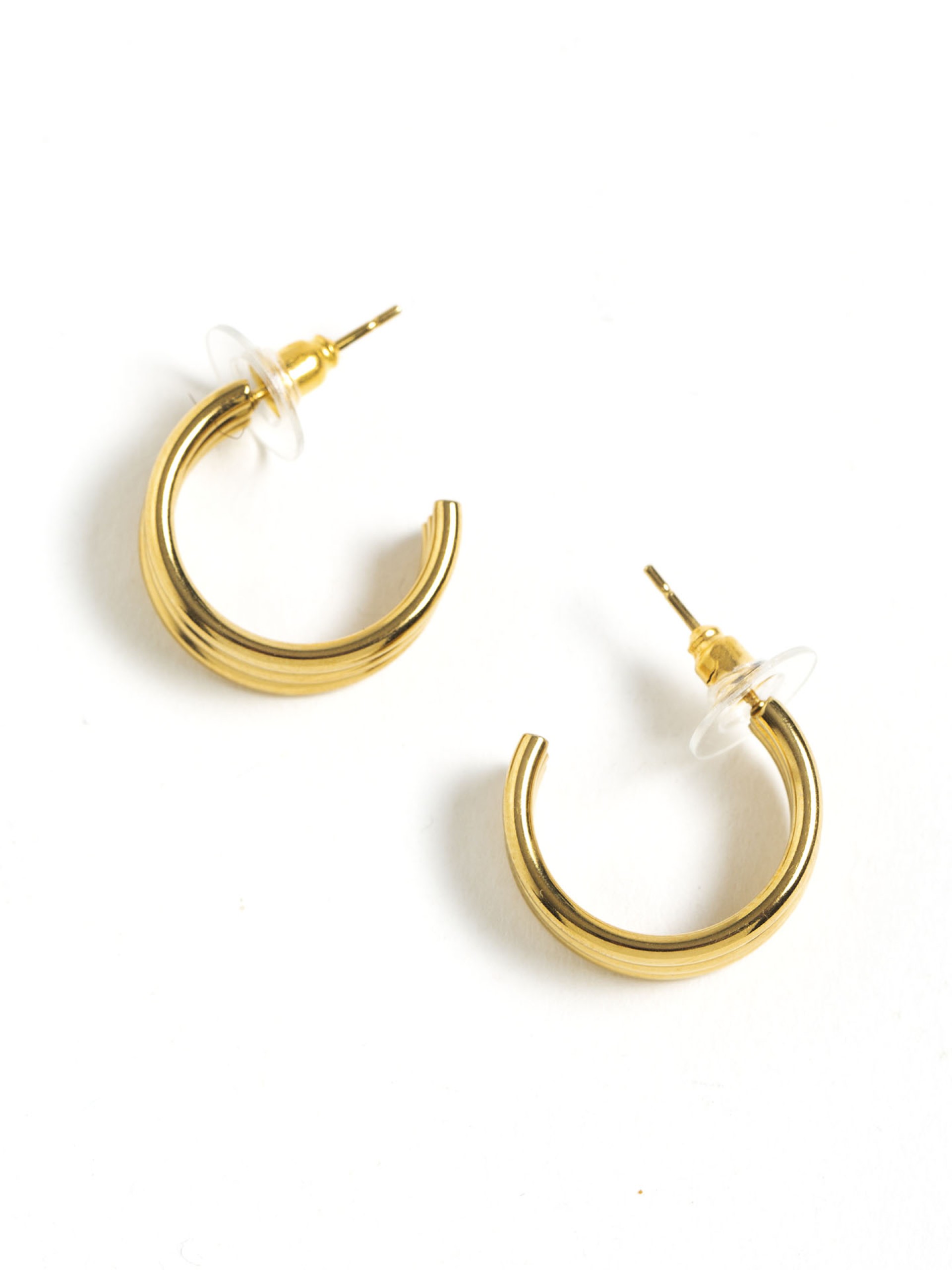 Argola Pequena Dourada Aco Inoxidavel