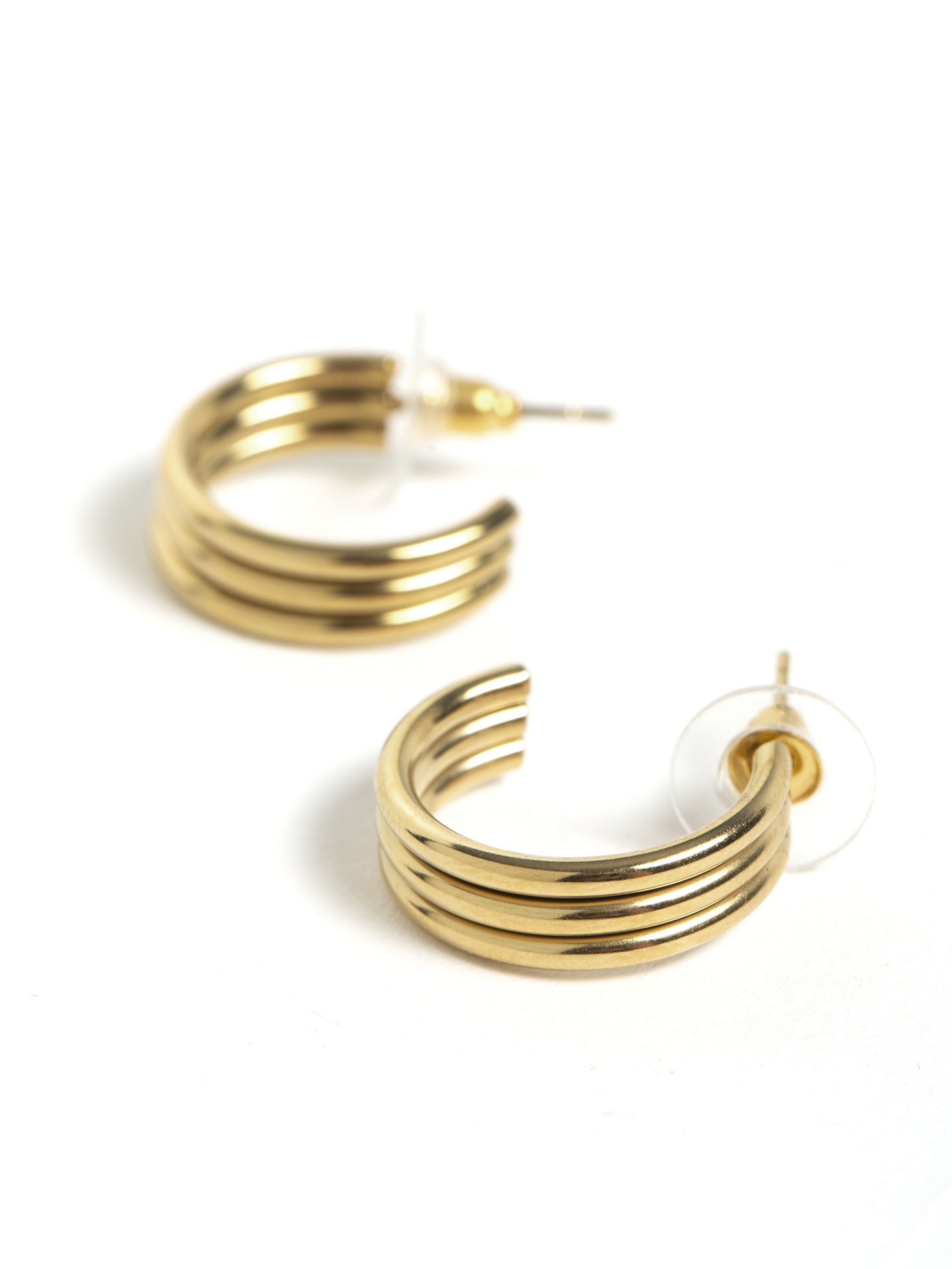 Argola Pequena Dourada Aco Inoxidavel