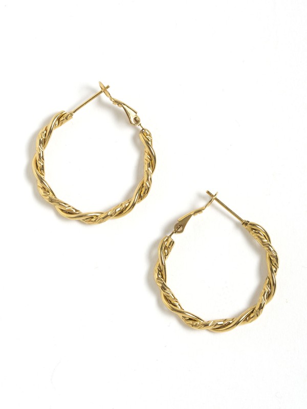 Argola Dourada Aco Inoxidavel