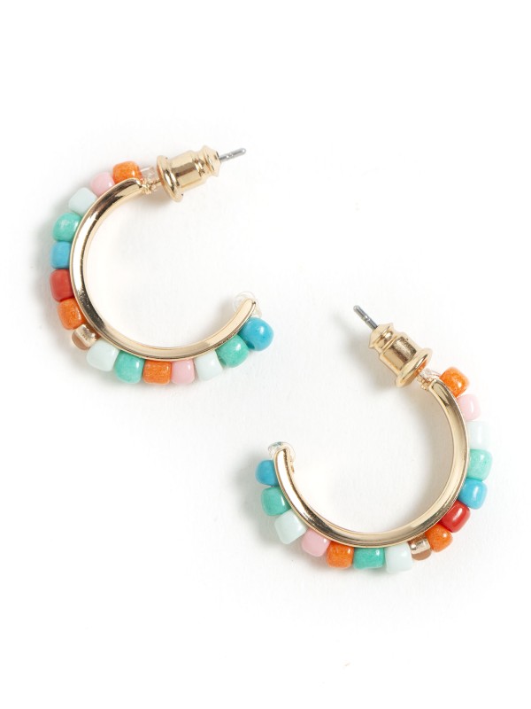 Brincos Missangas Coloridas