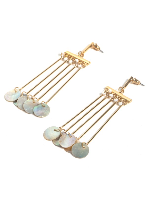 Brincos Compridos Dourado e Perola