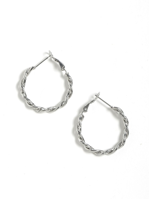 Argola Prateada Aco Inoxidavel