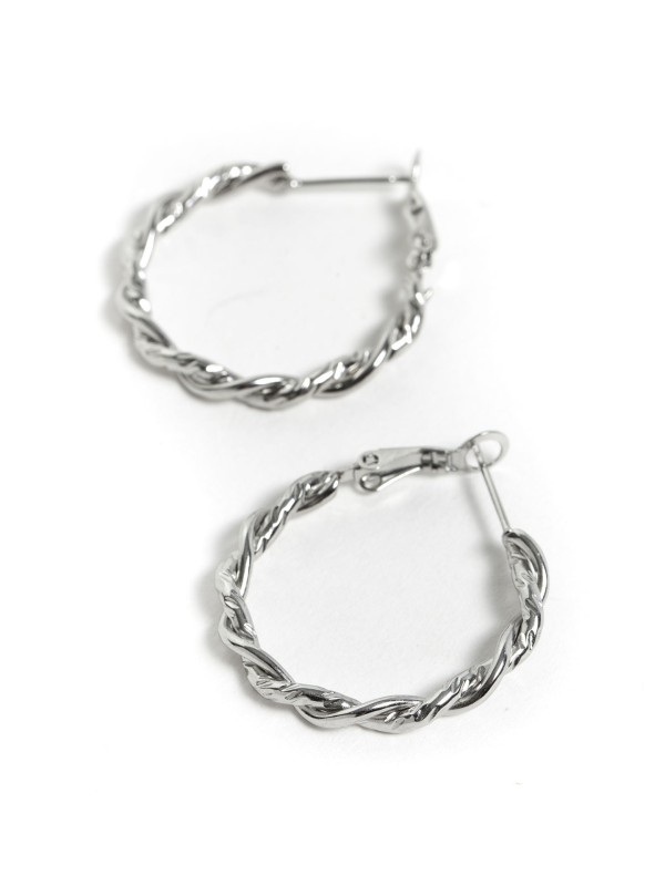 Argola Prateada Aco Inoxidavel