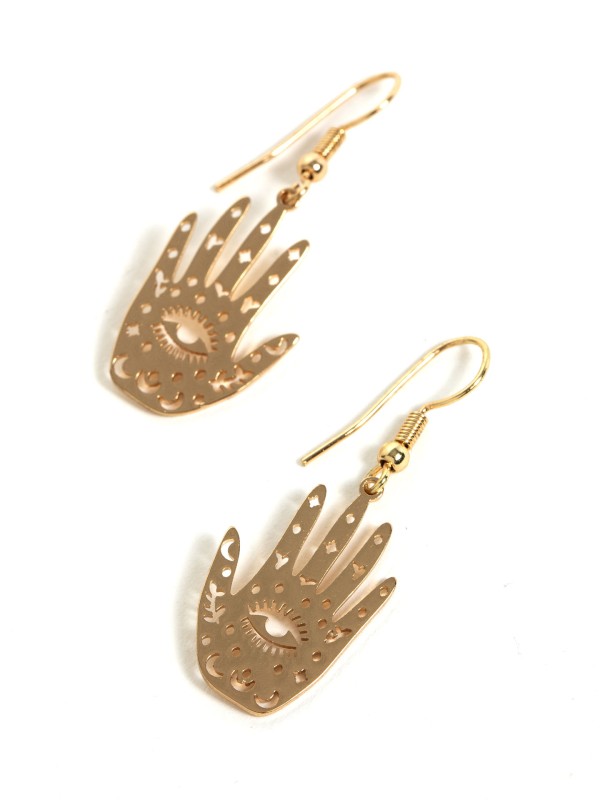 Brincos Dourados Hamsa