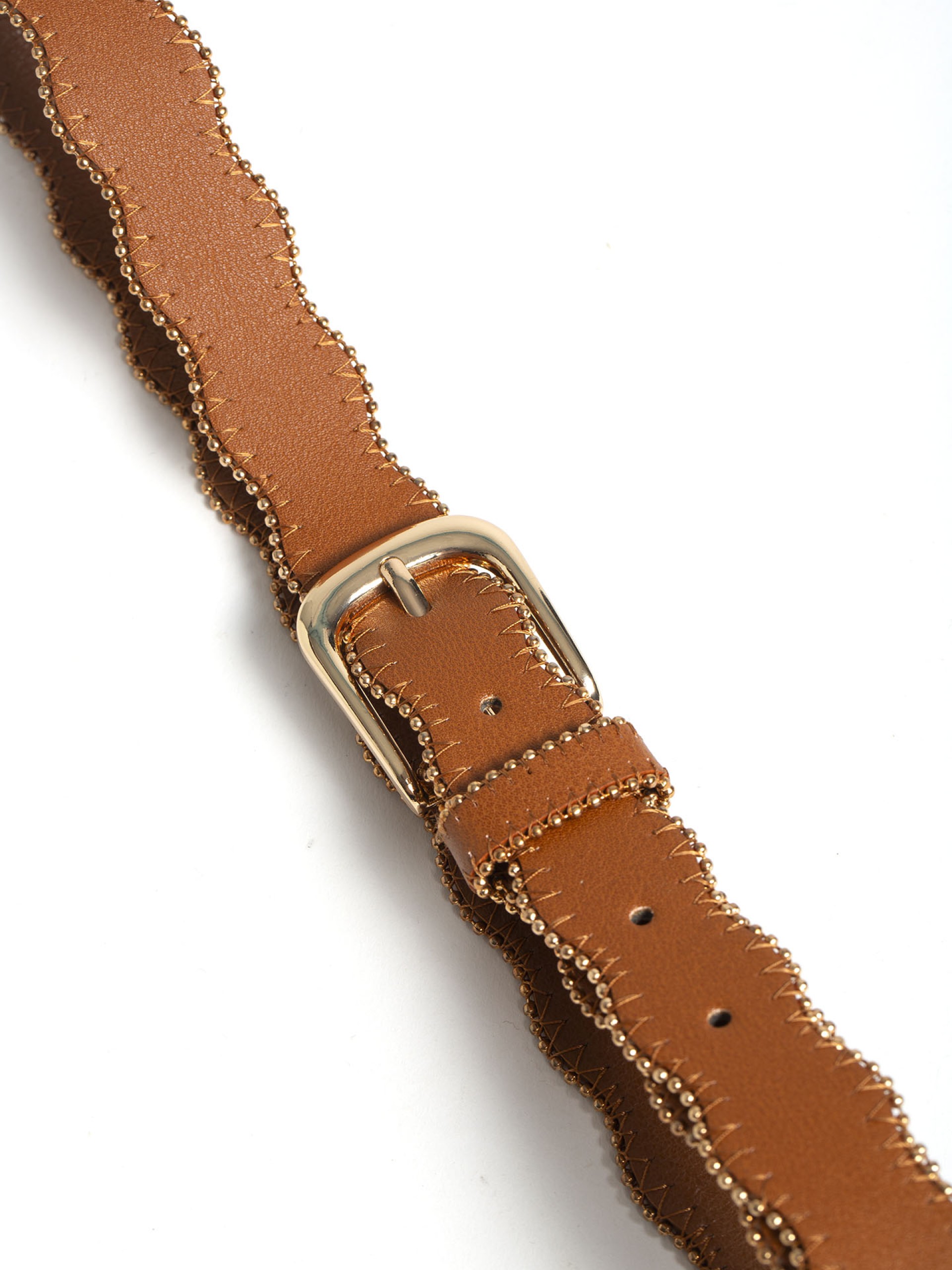 Cinto Ondulado com Costura Decorativa