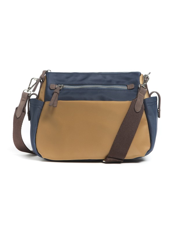 Mala a Tiracolo Bicolor Com Bolsos Frontais